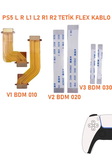 Ps5 V1 Bdm 010 Kollar İle Uyumlu L R L2 R2 Tetik Flex Kablo