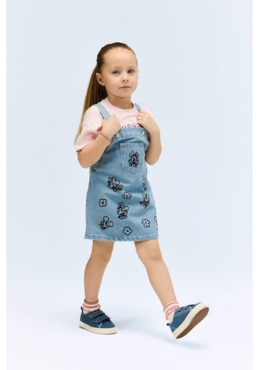 DeFacto Kız Bebek Disney Mickey & Minnie Salopet Jean Elbise E0451A525SPBE394 Mavi DeFacto Kız Bebek Disney Mickey & Minnie Salopet Jean Elbise E0451A525SPBE394 Mavi