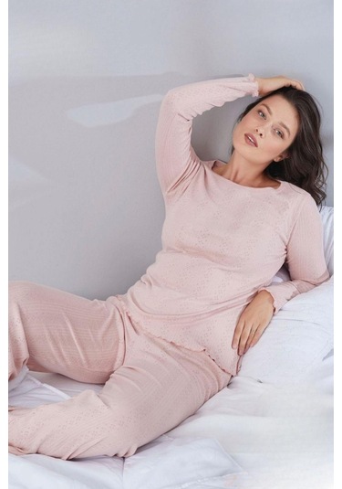 Bayan Pijama Takım Kadın Ta006 Pudra