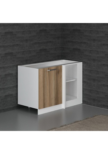 Minar Mutfak Alt Modül 1k1r 120cm Köşe Dolap Beyaz/dore