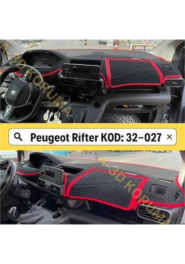 Peugeot Rifter Torpido Koruma Halısı / Kırmızı Şerit
