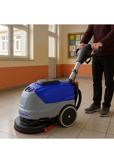 Cleanvac B-180 Akülü Dar Alan Zemin Temizleme Makinesi