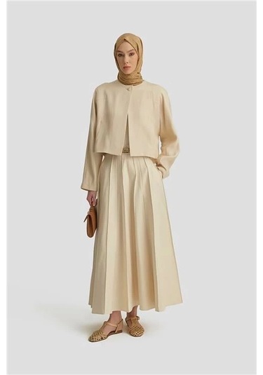 Armine Elişi Dikişli Ceket 25y5903 Aytaşı Krem