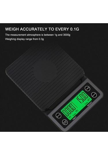 Ulzyvf Hassas Mutfak Terazisi, Kahve Ve Yüksek Ölçüm Hassasiyetli Siyah