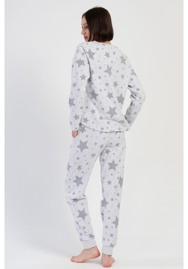 Kadın Jakarlı Uzun Kol Gri Pijama Takım C2t3n0o204 001