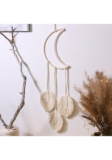 Homyl Şömine Için Bohem Makrome Duvar Asılı Goblen Ay