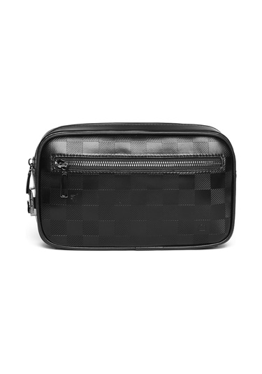 Wiwu Phantom Serisi Numerik Kilitli Yandan Fermuarlı Taşınabilir Mobil Aksesuar Çantası Siyah Siyah