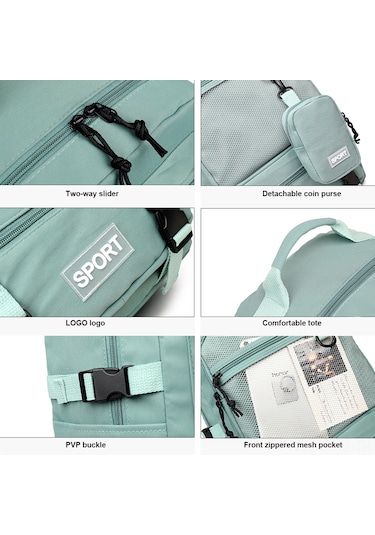 Geeksen Oxford Kumaş Çift Omuzlu Sırt Çantası, Geniş Hafıza, Bölümlü Cepler Ve Ayırılabilir Para Çantası İle Günlük Kullanim, Seyahat Ve Üniversite İçin Erkek Ve Kadın İçin Siyah Siyah