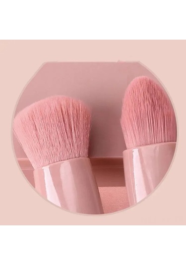 Shineyee Taşınabilir Mini Güzellik Fırçası Seti - 5 Farklı Fırça Göz Farı, Pudra, Allık - Yumuşak Sentetik Tüyler - Yolculuk İçin Ideal - Ayna Kılıfı İle