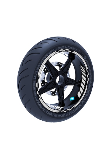 Reflektif Beyaz (Gri) Moto GP İç Dış Jant Şeridi Takım Sticker Çınar Extreme