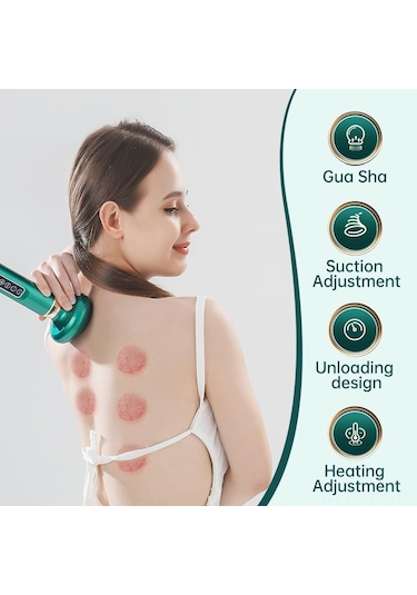 Geeksen 12 Hız Şarjlı El Tipi Vakumlu Masaj Aleti - Derin Kas Rahatlatma Yeşil