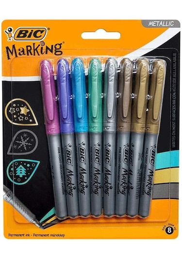 Bic Marking Color Blister Metalik Renkler Keçeli Kalem 8'li