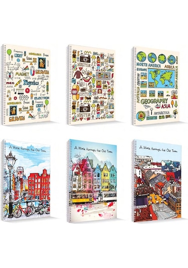 Çınar A4 96 Yaprak Karton Kapak Spiralli Defter Çizgili 4 Adet