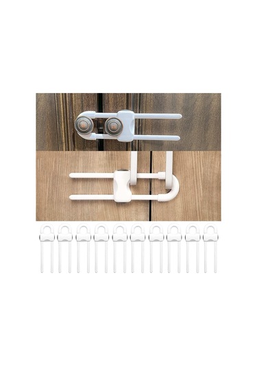 Bebek İçin 5 Adet Dolap Kilit U-şekilli Ayarlanabilir Eşya Dolabı Gardırop Çekmece Kolu İçin Kilit Çok Renkli