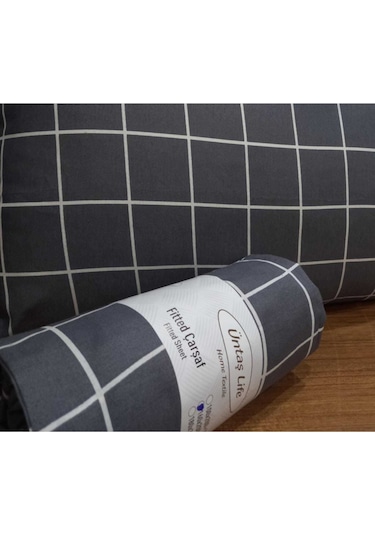 Üntaş Life Tek Kişilik Lastikli Çarşaf Füme + 1 Adet Yastık Kılıfı - Einikarofümeçrşftk