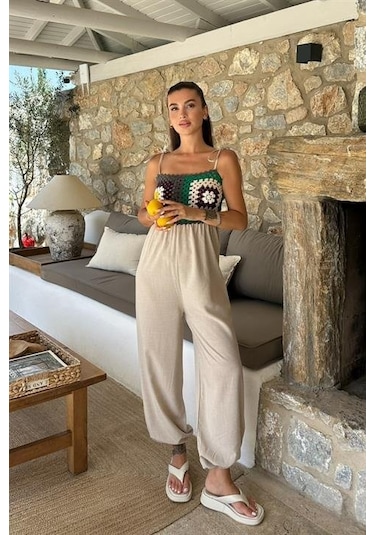 Jasmin Süzüneli Keten Tulum 1280-08 Bej