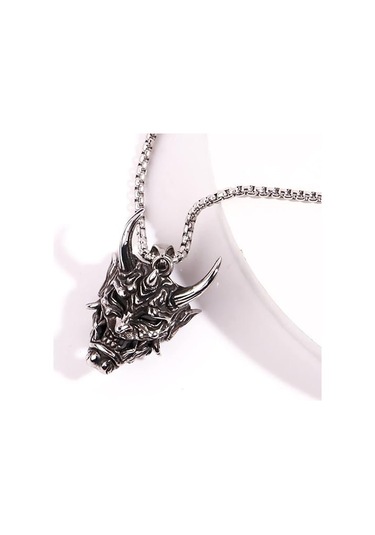 Şeytan Maskesi Korku Paslanmaz Çelik A Plus Kalite Kolye Ve Zinci Çok Renkli