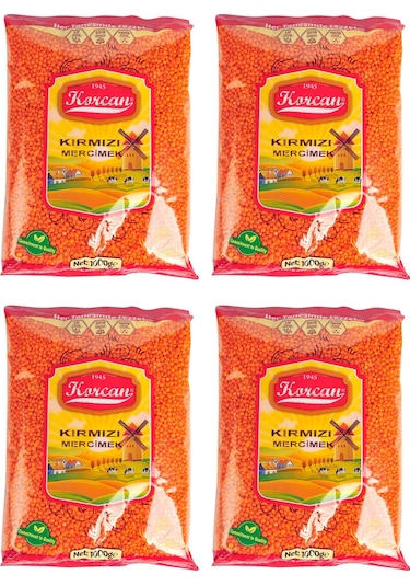Korcan Kırmızı Mercimek 4 x 1 KG