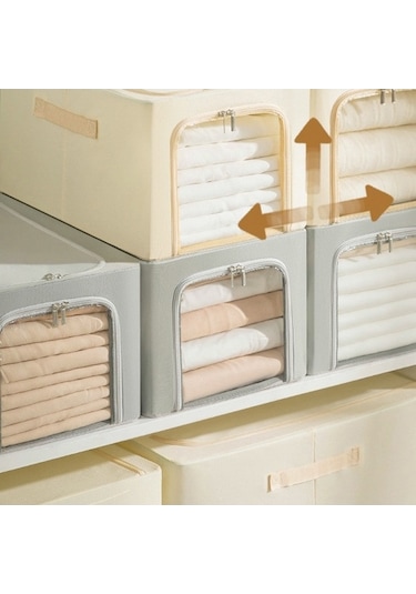 Dancemonkey Cbtx 60l Oxford Kumaş Çelik Çerçeveli Giysi Ve Yatak Takımı Organizatör Kutusu - Haki 140l