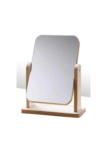 Çift Taraflı Ahşap Ayarlanabilir Masa, Makyaj, El Aynası Büyük