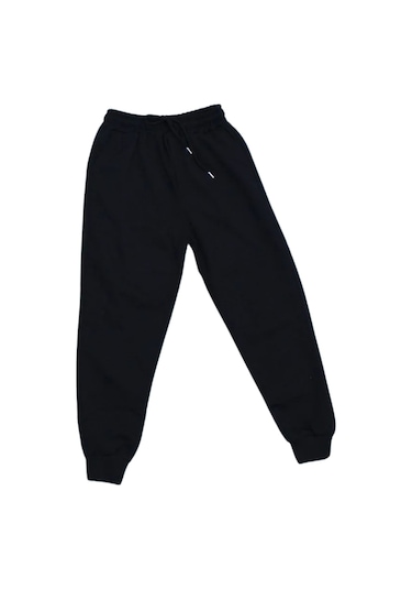 Erkek Çocuk 5'li Beli Lastikli Düz Eşofman Altı Siyah