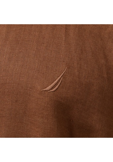 Nautica Erkek Kahverengi Classic Fit Gömlek Düz W55101t Kahverengi