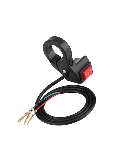 Yaozixa Motosiklet, Elektrikli Bisiklet Ve Scooter İçin 3 Vitesli Elektrikli Kumanda Anahtarı - 22mm Çapında Sağlam Plastik Ve Metal Yapı