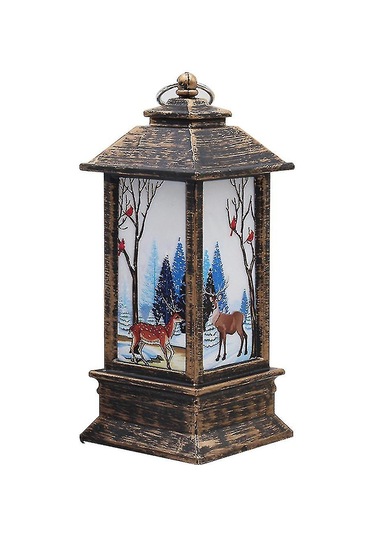 Noel Tarzı Şamdan Lamba Gece Lambası Siyah