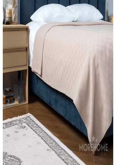 More Home Dama Desenli Tek Kişilik % 100 Pamuklu Pike 175x240 B