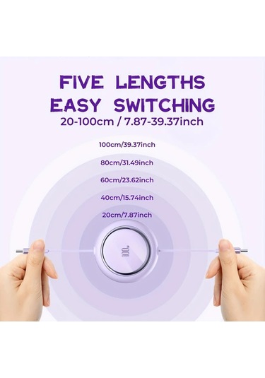 Elmpaly Mor Profesyonel 100w Type-c Şarj Kablosu - Kompakt Taşınabilir Üç Renk Seçeneği