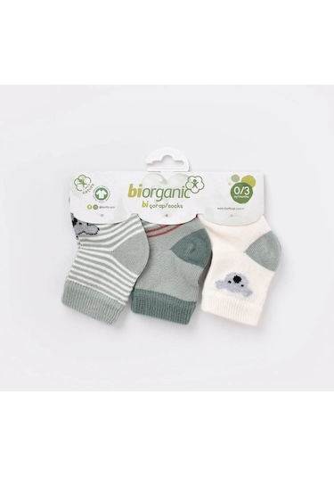 Step Bibaby Biorganic Koala Erkek 3'lü Çorap 68449 Nil 001