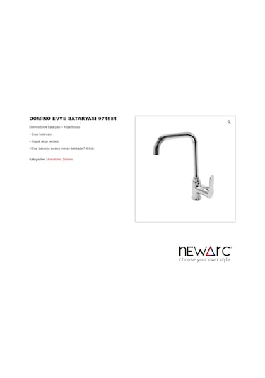 Newarc 971581 Domino Eviye Bataryası Krom