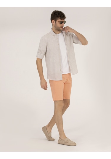 Pierre Cardin Erkek Turuncu Dokuma Şort 50264863-vr051 Turuncu