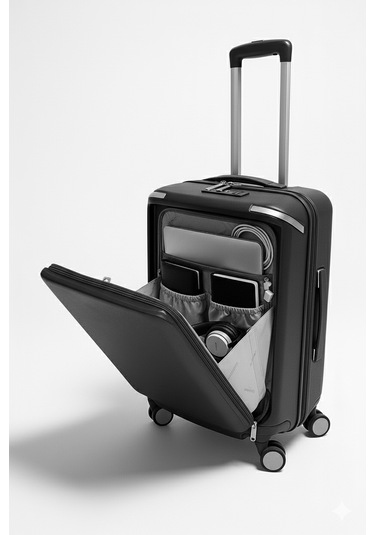 Pierre Cardin Büyük Ve Kabin Boy 2'li Set %100 Polipropilen Valiz Siyah 04pc7090 Siyah