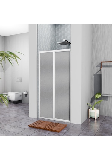 Beyaz Plastik Mika Duşakabin H:180 130cm Beyaz