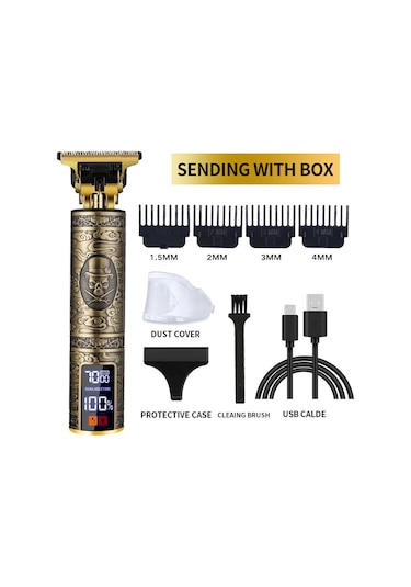 T9 Elektrikli Saç Kesme Makinesi Elektrikli Pusula Elektrikli Pusula Büyük Ekran Lcd Kafatası