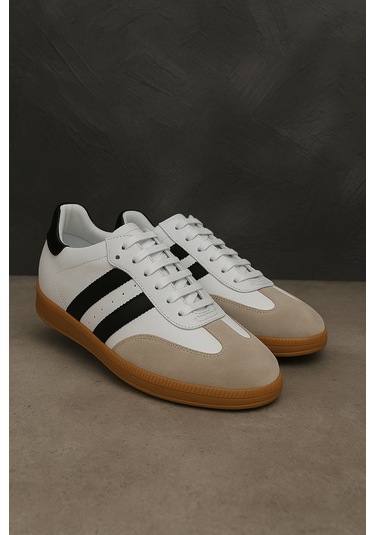 Bilba Erkek Hakiki Deri 6 Cm Boy Uzatan Spor Ayakkabı Beyaz