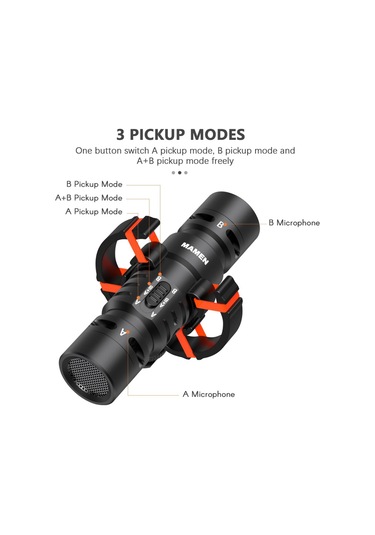 Mufunye Mamen Mıc-08 Pro Mini Kamera Üstü Mikrofon İki Yönlü Alıcı Metal Mikrofon Süper Kardiyoid Akıllı Gür