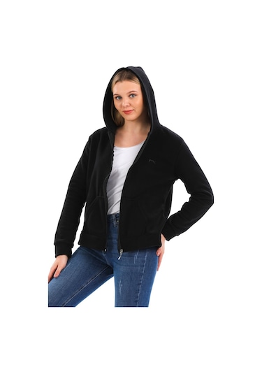Slazenger Sofal I Kadın Polar Sweatshirt Siyah