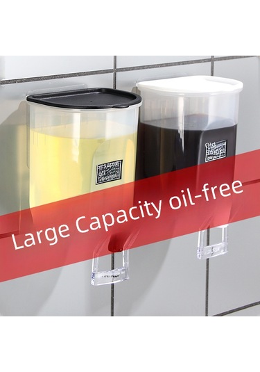 Youtek Duvar Takılı Mutfak Şişesi: Şeffaf, Damlacık Önlü, Ölçülebilir Hacimli Yağ/sos/sirk Depolama Siyah, Tekli Diğer