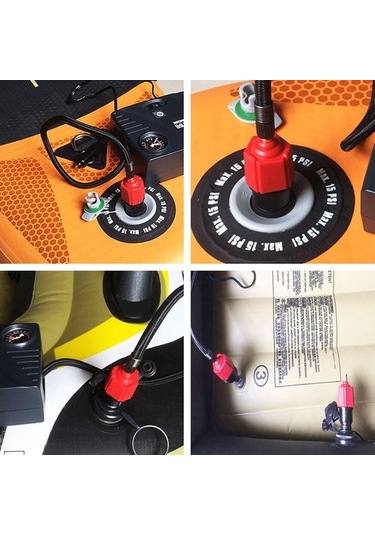 Sones Sörf Kürek Kurulu Kauçuk Tekne Şişme Yatak Hava Valfi Adaptörü Araba Hava Pompası Adaptörü Kırmızı