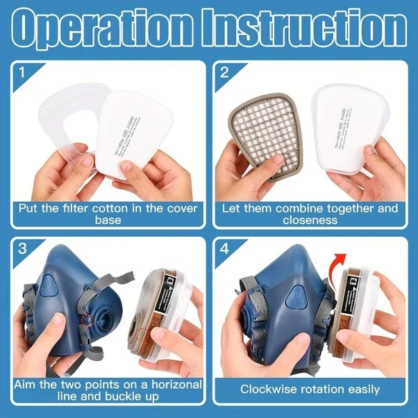 Willowhaven 7502 Gaz Maskesi Yeniden Kullanılabilir Solunum Maskesi Filtreli Kaynak Boyama Zımparalama