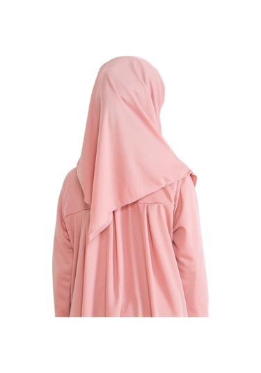 İki Parça Çocuk Elbisesi Seti Eşarp İle Takım Pudra