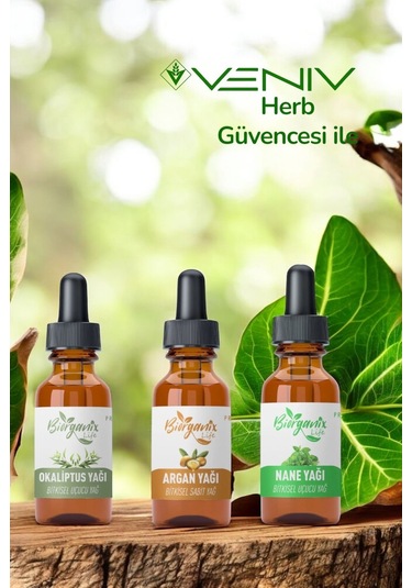 %100 Doğal Yağ Seti - Okaliptus Yağı - Argan Yağı - Nane Yağı 3x20 Ml 20 ML