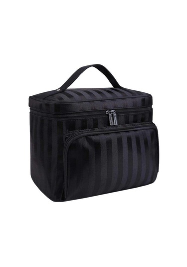 Hkyh Mücevher Vanity Vaka Depolama Çantaları Kadınlar Güzellik Makyaj Oje Kozmetik Çanta Siyah Siyah