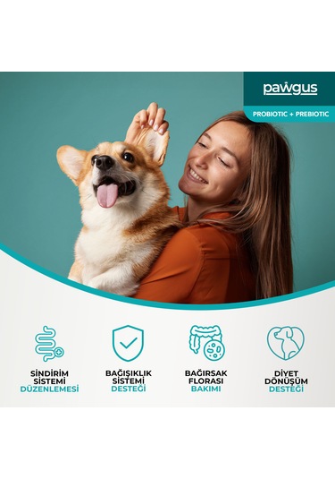 Pawgus Veteriner Serisi Köpekler Için Probiyotik Prebiyotik Sindirim Sistemi Düzenleyici 30 x 2 G