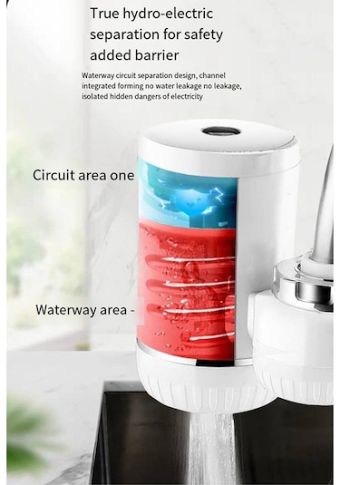 Xurunkeji Kolay Kurulum Hızlı Isıtma Karıştırma Musluğu Anında Elektrikli Su Isıtıcı Musluk Isıtıcı Dijital Ekranlı Ab Fişi Beyaz