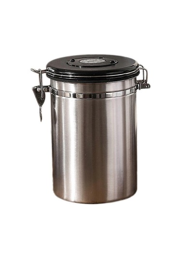 Kahve Makinesi Hava Geçirmez Kahve Çekirdek Kabı, Tarih Takipli, Paslanmaz Çelik Mutfak Saklama Kabı, 1,8 L - Yvan -