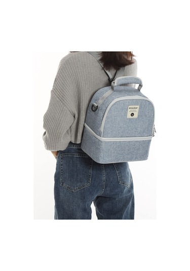 Neevoyu Denim Mavi Emzik Muhafaza Çantası - 3 Katlı Tasarım, 3 Biberon + Emziği Aksesuarı Taşıma Kapasitesi, Lezzeti Tazeliği Sağlar Mavi