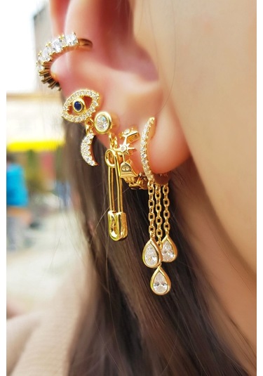 MorMajor Silver Ithal Dolu Taşlı Gümüş Kıkırdak-5545